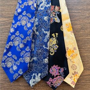 Four Asian themed ties for men
